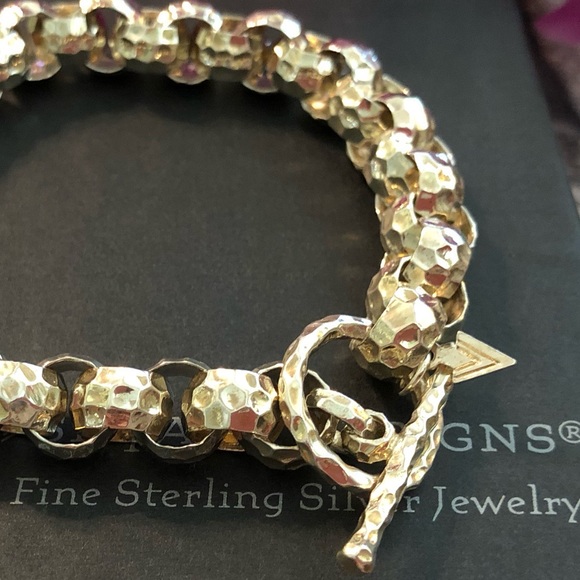 Silpada Hammered Link Sterling Silver Bracelet B1610 - Picture 12 of 15